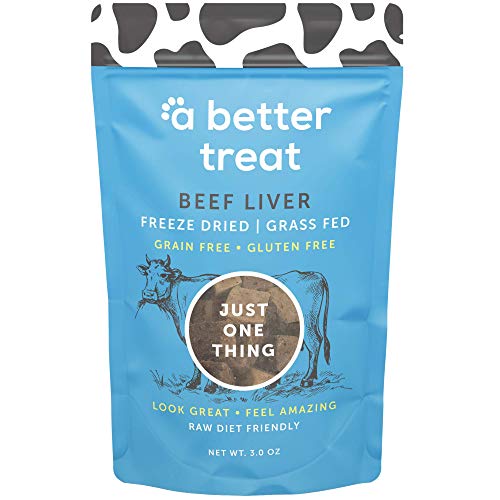 A Better Treat – Freeze Dried Beef Dog Treats, Grass Fed, Beef Liver Single Ingredient | Natural, Healthy, High Value | Gluten Free, Grain Free, High Protein, Diabetic Friendly | Made in The USA
