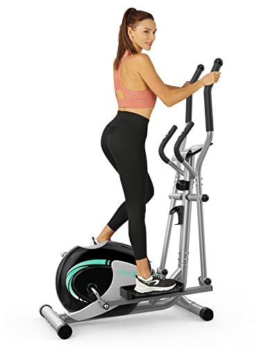 THERUN Magnetic Elliptical Machine for Home, Ultra Quiet & Smooth Elliptical Trainer w/ 8 Levels Adjustable Resistance, 6KG Flywheel, LCD Monitor, Pulse Sensor, Bottle Holder