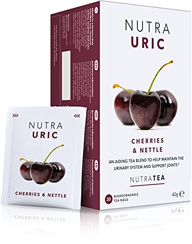 NUTRAURIC - Uric Acid Cleanse and Kidney Support – Kidney Cleanse Tea – Includes Cherry, Nettle & Turmeric - 20 Enveloped Tea Bags - by Nutra Tea - Herbal Tea