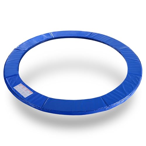 Exacme Trampoline Pad Replacement Round Safety Spring Cover, No Hole for Pole (Blue, 14 Foot)