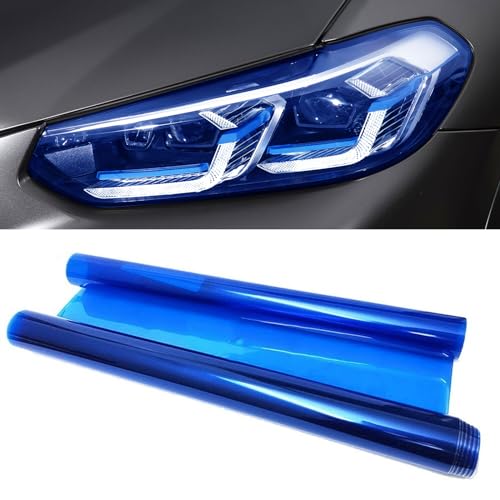 Hirificing Tint Film for Taillight Headlight Fog Light, 12×48 Inches Vinyl Self-Adhesive Car Tail Light Tape, Brake Light Headlight Cover Protection Film Color Shiny Chameleon Sticker (Dark Blue)