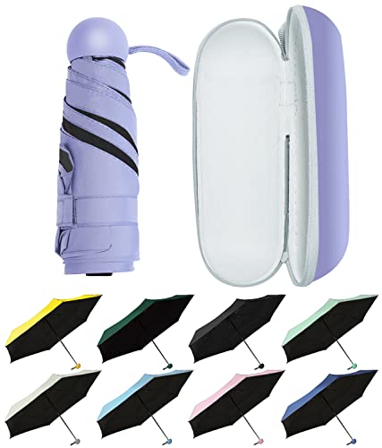 UVANTI Umbrella Small Mini Umbrella with Case - Light Folding Compact Travel Umbrella Lightweight Portable Parasol for Backpack Purse - Sun & Rain Pocket UV Umbrellas for Kids Girls Boys Women