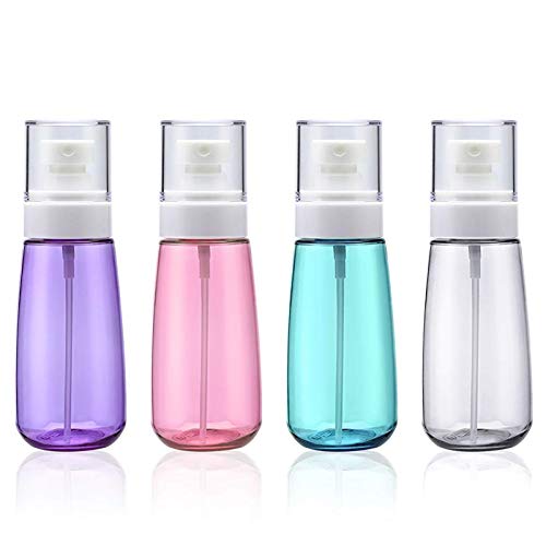Cosywell Fine Mist Spray Bottle 3.4oz/ 100ml Empty Cosmetic Refillable Travel Containers Plastic Hair Spray Bottle Sprayer for Perfume Skincare Makeup Lotion (4color)