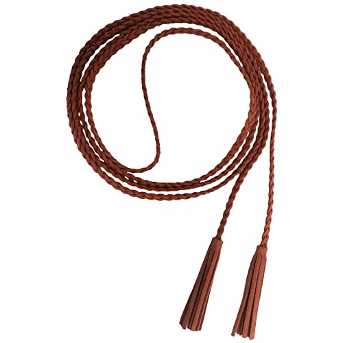 Nanxson Women's Waist Belt Woven Tassels Chain Belt Skinny Belt for Skirt Dress PDW0042 (camel)