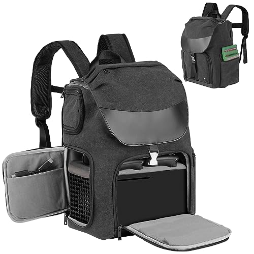 Timoxi Xbox Travel Backpack Compatible with Xbox Series X/ S , Xbox Series X Carrying Case Game Storage Bag with Multiple Compartments for Gamepad, cable,15.6' portable display and More Accessories