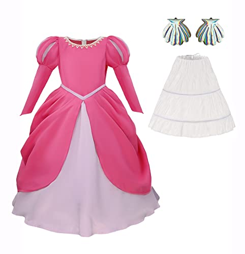 Naywig Mermaid Princess Dress Ariel Costume For Kids Girls Birthday Halloween Party Cosplay Dress Up Girl-100