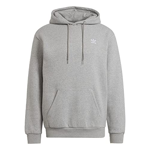 adidas Originals Men's Adicolor Essentials Trefoil Hoodie, Medium Grey Heather, Large