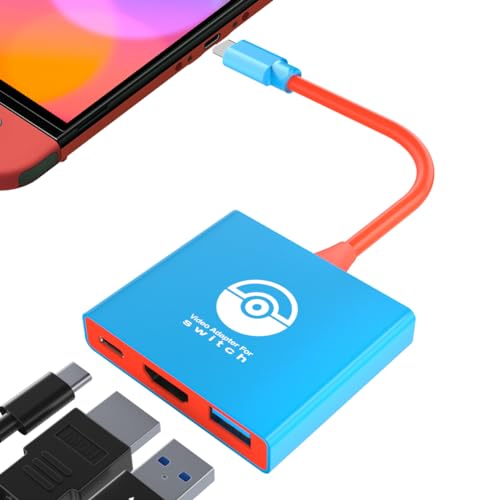 PURBHE TV Docking Station for Nintendo Switch/Switch OLED,Portable Switch Dock Replacement for Nintendo Switch Dock Switch HDMI Adapter 4K/60Hz Switch TV Dock Small and Fashion Switch Travel Dock