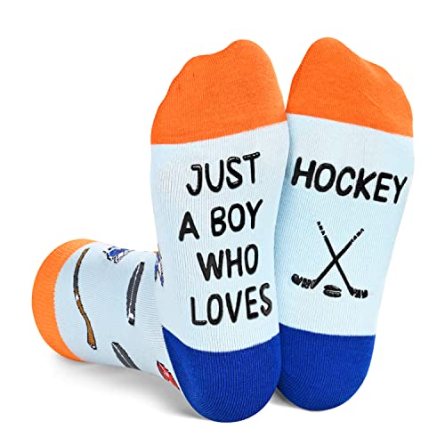 HAPPYPOP Field Ice Hockey Gifts For Hockey Players Lovers Kids Boys 7-10 Years, Funny Fun Hockey Socks Kids Boys Socks