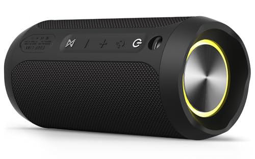 EDUPLINK Bluetooth Speaker, Portable Wireless Speakers, Waterproof IPX7 Speaker, TWS Pairing Stereo Sound, Long Lasting Playtime for Home, Travel, Black