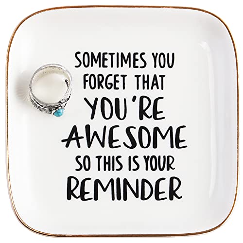 PUDDING CABIN Inspirational Gifts for Women Ring Dish You're Awesome So This is Your Remind Birthday Gifts for Women Unique, Best Friends Gifts For Women Her Mom Sister Coworker Christmas Gifts