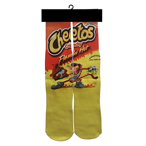 DJDesigns 3D Printed Graphic Kids Youth Sizes (Fits Ages 5-9) Mid Crew Sock (Hot Chips)