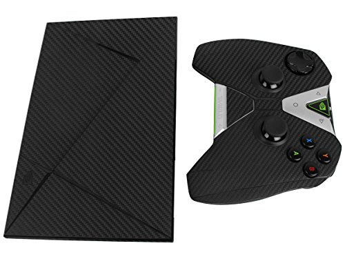 Skinomi Black Carbon Fiber Full Body Skin Compatible with NVIDIA Shield TV (includes Controller Kit)(2015)(Full Coverage) TechSkin Anti-Bubble Film