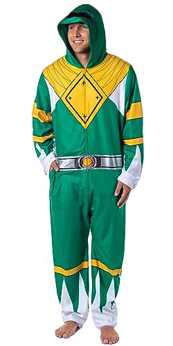 INTIMO Power Rangers Mens' Green Character Color Sleeper Union Suit Costume Sleep Pajama (Large/X-Large)