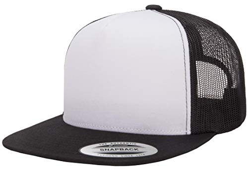 Yupoong Men's YP Classic Trucker Cap Front, Black/White/Black, OSFA