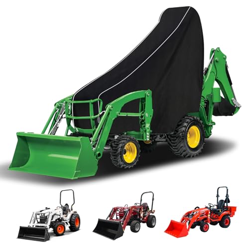 Waterproof Compact Utility Tractors Cover Replace for John Deere 1,2,3 Series 1025R 2320 2520 2720 3320 3520, Kubota, and Mahindra, 600D Oxford Cloth Tractors Cover for Snow Rain Dust Protection