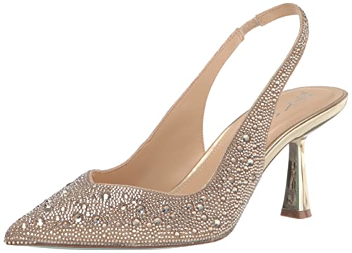 Betsey Johnson Women's Clark Pump, Light Gold, 8.5