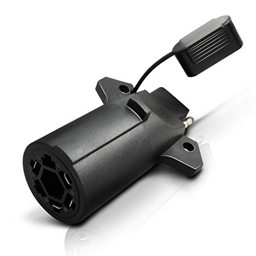 OPT7 7 Pin to 4 Pin Trailer Adapter w/Secure Tab, 7 Way Blade to 4 Way Flat Trailer Light Connector for Pickup Truck Trailer Tow Hitch, 3.75' Long x 1.75' Diameter