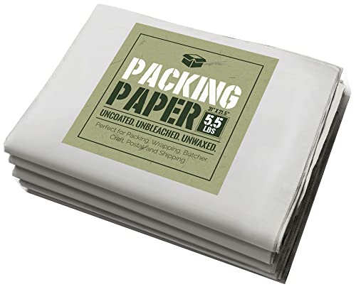 Tenby Living Newsprint Packing Paper: 5.5 lbs of Uncoated, Unbleached, and Unwaxed Newsprint Paper, 31' x 21.5' Premium Quality