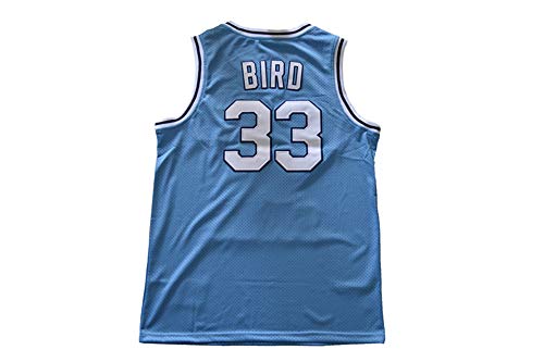 Men's State College #33 Retro Embroidered Basketball Jersey_Blue_L