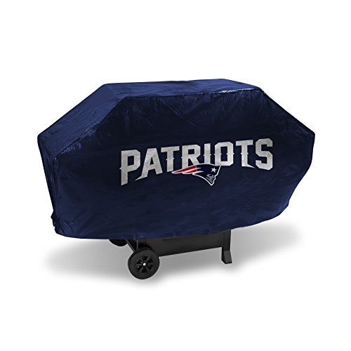 Rico Industries NFL New England Patriots Navy Deluxe Grill Cover Deluxe Vinyl Grill Cover - 68' Wide/Heavy Duty/Velcro Staps
