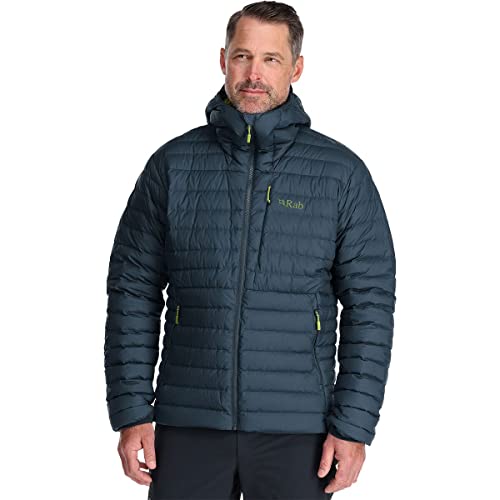 RAB Men's Infinity Microlight Down Gore-Tex Infinium Jacket for Hiking, Climbing, Skiing, & Casual - Orion Blue - Large