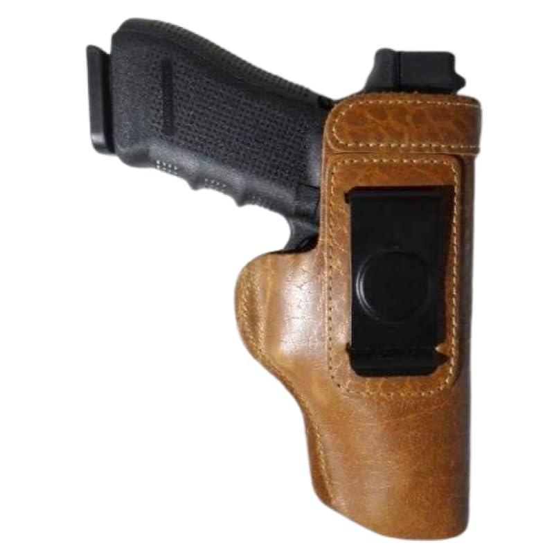 The Ultimate Leather IWB Holster - Made in USA - Fits S&W M&P Shield - Glock 17 19 22 23 32 33 44 / Springfield XD & XDS/Walther P99 & All Similar Handguns - Right Handed'