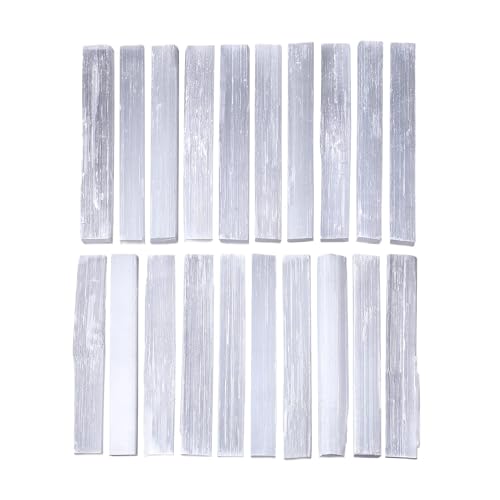 MAIBAOTA 4' Selenite Crystal Wand Selenite Sticks Crystals Bulk Selenite Charging Plate Reiki Metaphysical Supplies Wicca Altar Supplies Crystal for Witchcraft 12 Pcs