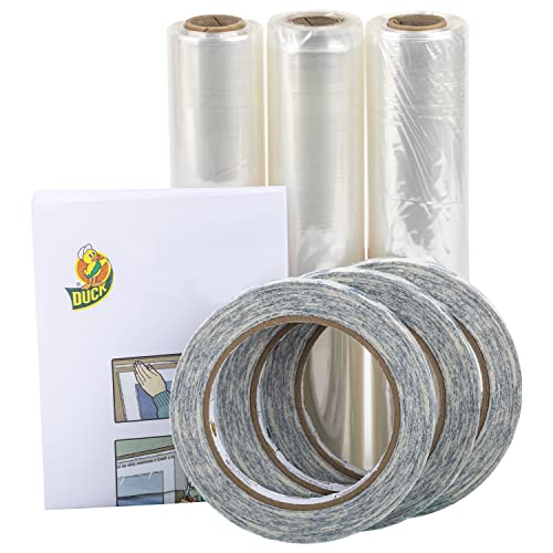 Duck Brand Rolled Indoor Window Insulation Kit, 62 in. x 630 in, Clear, Covers Up to 15, 3' x 5' Windows, 15-Pack (288069)
