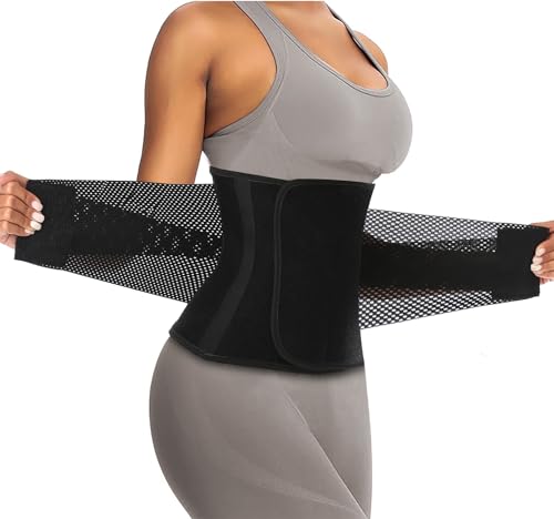 ChongErfei Waist Trainer Belt for Women Waist Cincher Trimmer Slimming Body Shaper Sport Girdle Belt(Black,Small)