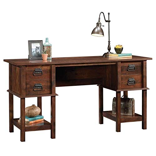 Pemberly Row 19' W Home Office Writing Desk with File Drawer in Curado Cherry