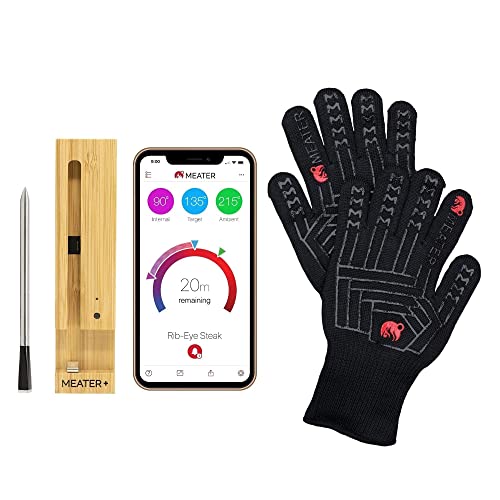 MEATER Plus Grillmaster Bundle | Smart Meat Thermometer with BBQ/Oven Gloves | Wireless Bluetooth Range | for Oven, Grill, Kitchen, BBQ, Smoker, Rotisserie