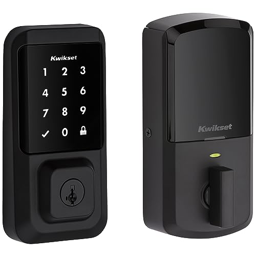 Kwikset Halo Touchscreen Wi-Fi Smart Door Lock, Keyless Entry Electronic Deadbolt Door Lock, No Hub Required App Remote Control, With SmartKey Re-Key Security, Matte Black
