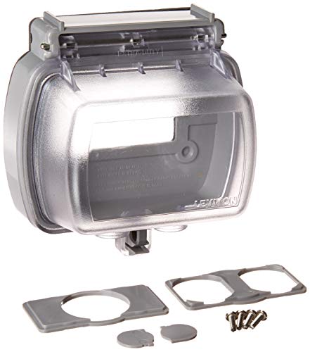 Leviton 5981-UCL While-in-Use Cover for GFCI/Decora Duplex and Single Outlet, Horizontal, Clear