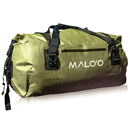 Malo'o Waterproof Dry Bag Duffel 40L/60L/100L, Roll Top Duffel Keeps Gear Dry for Kayaking, Rafting, Boating, Swimming, Camping, Hiking, Beach, Fishing - Internal & External Pockets and Molle Loops