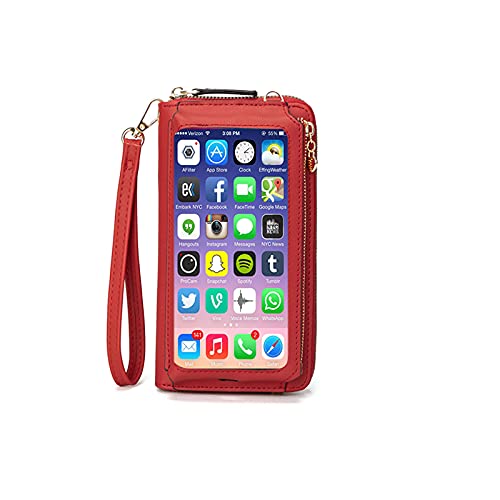 Women Touch Screen Wristlet Handbag, RFID Protection Small Crossbody Bag Phone Wallets Purse