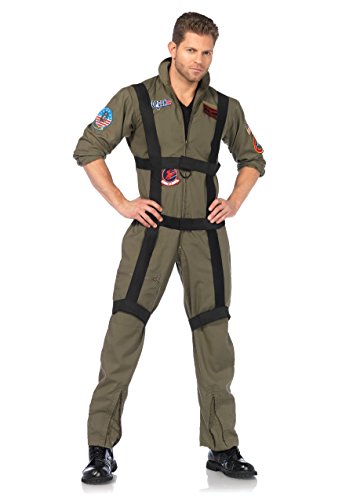 Leg Avenue Men's Top Gun Paratrooper Costume, Olive Green, Medium/Large