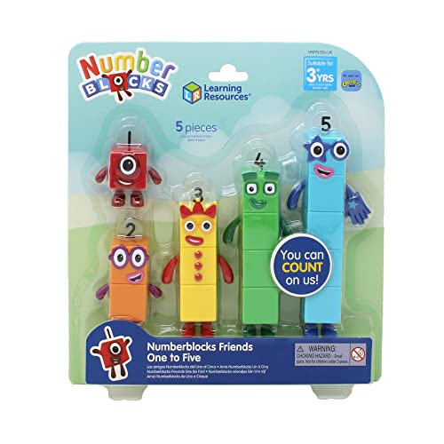 Learning Resources Numberblocks Friends One to Five, Official Collectible Toys, Includes Numberblocks One, Two, Three, Four and Five, Suitable for Display and with Posable Arms for Realistic Play