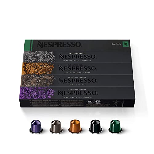 Nespresso Capsules OriginalLine,Ispirazione Variety Pack, Medium & Dark Roast Espresso Coffee, Espresso Coffee Pods, Brews 1.35oz 10 Count (Pack of 5)