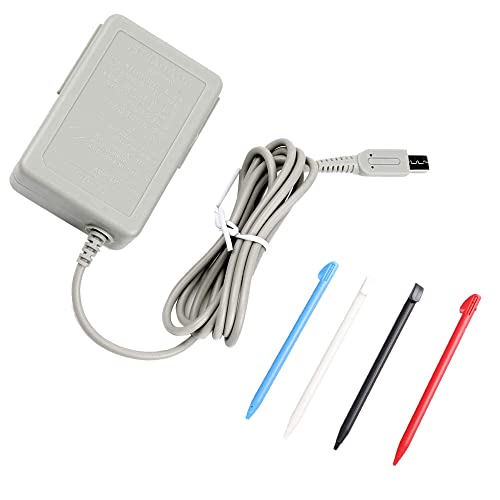 Xahpower 3DS Charger Bundle, Charger Compatible with Nintendo New 3DS(XL/LL),3DS(XL/LL),New 2DS(XL/LL),2DS,DSi(XL/LL), 4 Pack Stylus Pen for Nintendo 3DS XL