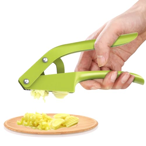 2 in 1 Garlic Press Garlic Mincer Chopper - Food Crushing Garlic Mincer and Slicer Garlic Crusher Tool Professional Kitchen Gadgets Mincer Tool - Garlic Slicer Kitchen Essentials Garlic Chopper Mincer