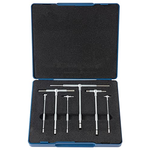 Beslands 6 Pc Telescoping Gage Set, T-Bore Hole Gauges, High Precision Telescopic Bore Gauge with a Portable Case(Range 5/16' - 6')
