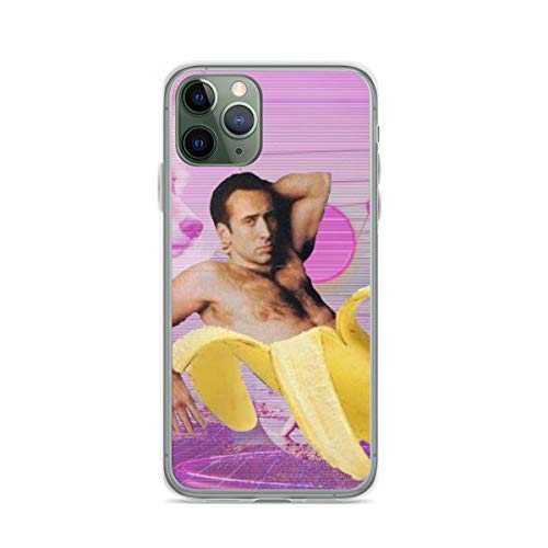 DENOU Nicholas Cage Banana Vaporwave Phone Case Compatible with iPhone 13pro Ultra Plus Transparent