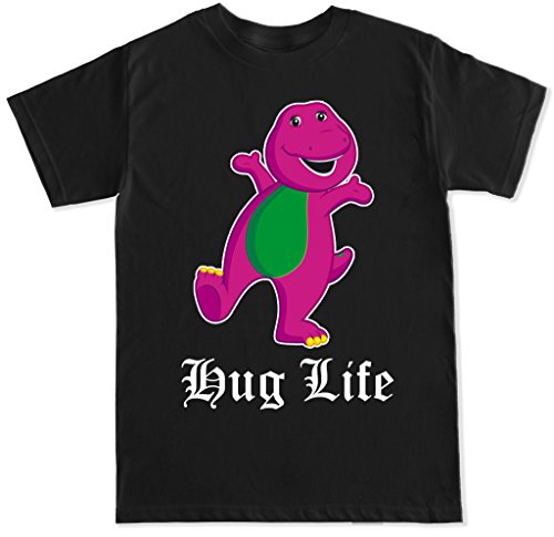 FTD Apparel Men's Hug Life Barney T Shirt - Small Black