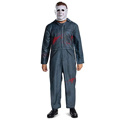 Disguise mens Michael Myers for Men, Official Halloween 2 Jumpsuit and Mask, Deluxe Adult Sized Costumes, Multicolored, Extra Large 50-52 US