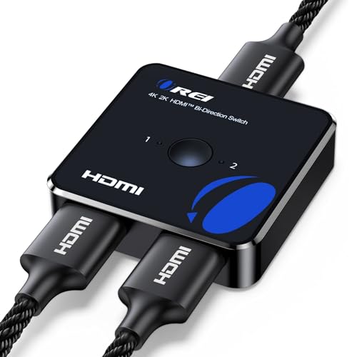 OREI HDMI Switch 4K HDMI Splitter - 2x1 Bi Directional - 4:4:4 8-bit - HDMI 2.0, HDCP 2.2, 18 Gbps, 4K @ 60Hz HDMI UltaHD High Resolution Switch Between 2 Inputs or Toggle Displays (UHDS-212)