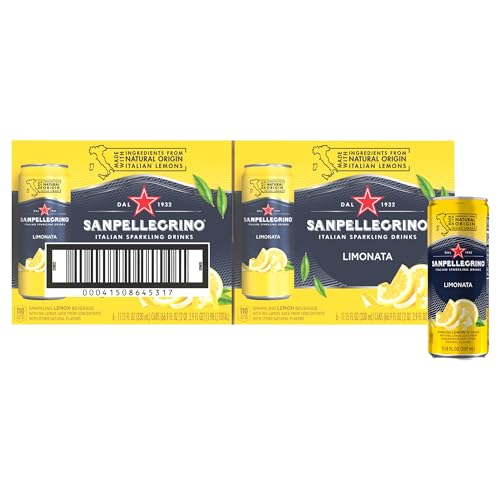 Sanpellegrino Italian Sparkling Drink Limonata, Sparkling Lemon Beverage, 24 Pack of 11.15 Fl Oz Cans
