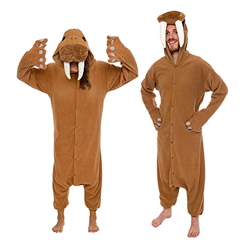 Adult Onesie Halloween Costume - Animal and Sea Creature - Plush One Piece Cosplay Suit for Adults, Women and Men FUNZIEZ!