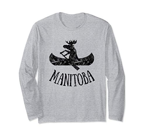 Manitoba Moose Shirt Moose Gift for Canoeist Long Sleeve T-Shirt