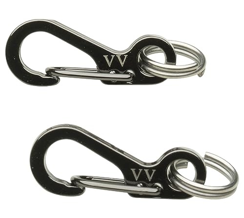 Vi Vante Camera Quick Release Set for Cameras w/Round Strap lugs Titanium Rings (Electroplated) carabiner clip